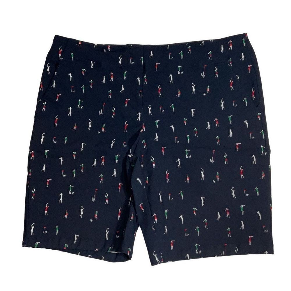 IZOD Women’s Stretch Bermuda Navy Blue Golf Shorts Pockets Size 16